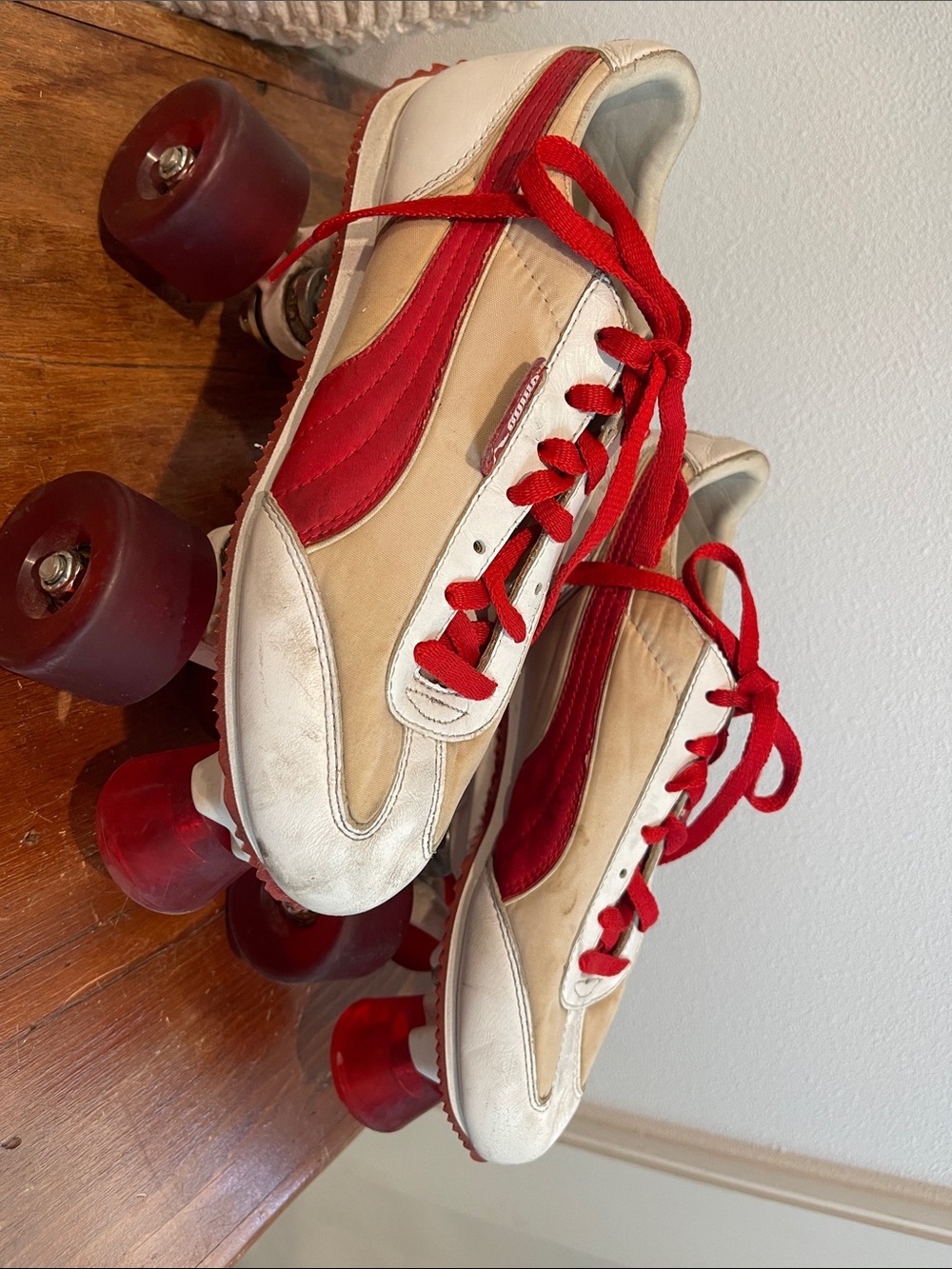 Fabulous Vintage Puma Roller Skates with Red Accents